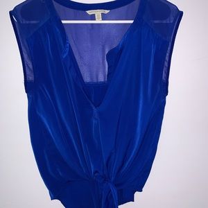 American Eagle royal blue tie-front tank